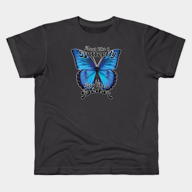 pooping butterfly pun Kids T-Shirt by DigiDreams